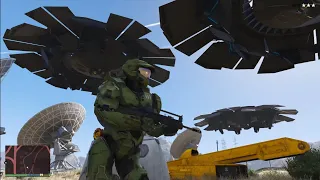 GTA 5 - Halo Master Chief Shootout + Tank Rampage + Six Star Escape