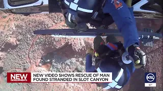 Video shows rescue of injured police officer from a slot canyon