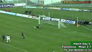 Serie A 1992-1993, day 5 Fiorentina - Milan 3-7 (Van Basten 1st goal)