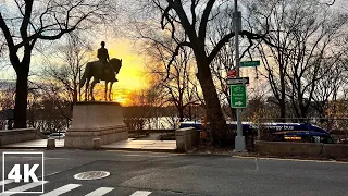 Golden Hour Walk Down Iconic Riverside Drive in Manhattan | 4K NYC Walking Tour