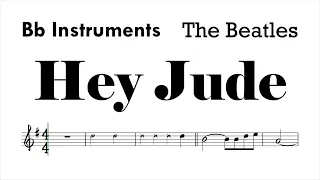 Hey Jude by The Beatles Bb Instruments Sheet Music Backing Track Play Along Partitura