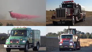 Air-Tanker Drops, Fire Dozer, & Fire Trucks Responding to 700 Acres Wildfire! - USFS, CALFIRE & More