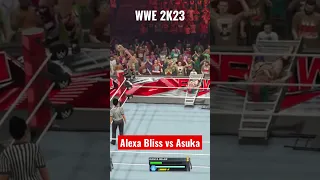 Alexa bliss flipping off the rope and killing asuka on the ladder #alexabliss #asuka #wwe2k23