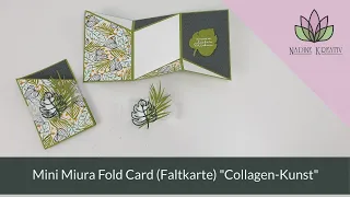 Anleitung Mini Miura Fold Card (Faltkarte) "Collagen-Kunst" - Stampin' Up! Karten basteln (in cm)