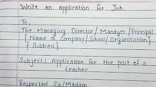 Write an Job application | Job application format