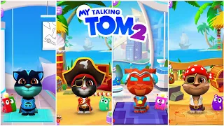 Superhero vs Pirate Captain vs Cyber Hero vs Bold Pirate Tom - My Talking Tom 2 Gameplay