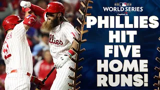 Phillies tie MLB record with FIVE home runs in a single World Series game!!