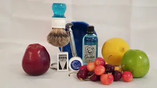 Бритьё №21 Т Образной бритвой Muhle Feather EPSILON  Barrister and Mann Yaqi Brush Timeless