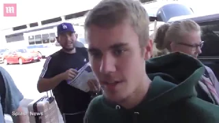 Justin Bieber arrived at LAX airport in Los Angeles California August 7