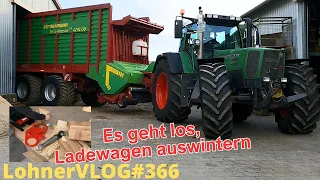 LohnerVLOG#366 Fendt Favorit 818 zieht Strautmann Tera Vitesse Ladewagen zur Reparatur und Wartung