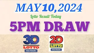 Lotto Result Today 5pm draw May 10, 2024 Swertres Ez2 PCSO#lotto