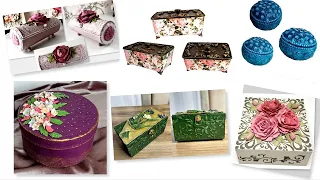 DIY/6 Best Cardboard jewelry boxes ideas/ Jewelry Boxes /Cardboard craft