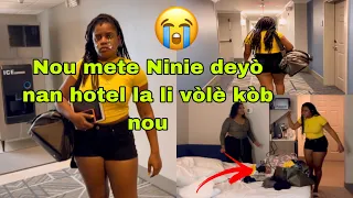 Ninie vòlè kòb nou nan hotel la nou metel deyò Ninie kriye😳gwo bout prank Anmwey😂@Niniekologèt