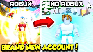 I Started A NEW ACCOUNT In Strongest Punch Simulator AND CAN'T USE ANY ROBUX!! (Roblox)