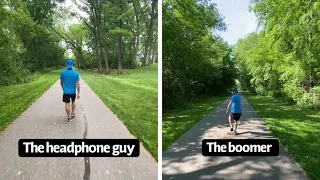 How different people react when you pass them on a bike.