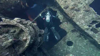 Diving at Giannis D shipwreck, Shaab Abu Nu Has, Egypt