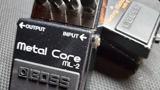 Review and Demo of the Boss ML-2 Metal Core... boosting a HM-2 Heavy Metal!!