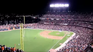 "Lights" - Giants fans sing along - World Series Game 2 - San Francisco AT&T Park - October 28, 2010