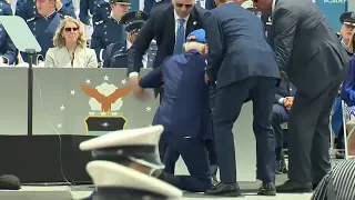 Biden 'fine' after falling at US Air Force Academy graduation ceremony