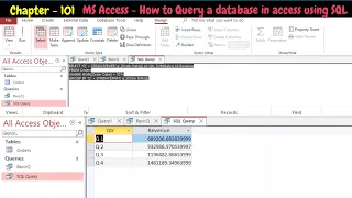 MS Access - Query a database using SQL in access | Query Design