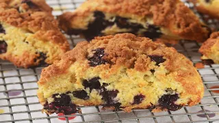 Blueberry Streusel Scones Recipe Demonstration - Joyofbaking.com