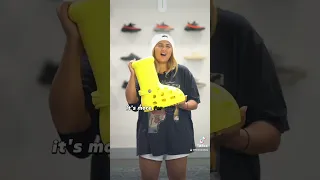 Paris Hilton in the MSCHF x Crocs Big 'Yellow' Boots