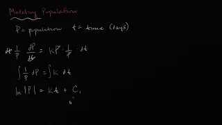 906 Modeling Population with simple diff eq Khan Academy 7 40