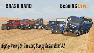 BeamNG Drive - BigRigs Race On The Long Desert Road #2