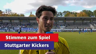 Stimmen zum Spiel | Stuttgarter Kickers : 1.FC Rielasingen Arlen 1:0🎙️