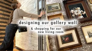 designing our gallery art wall + shopping for our new living room | XO, MaCenna Vlogs