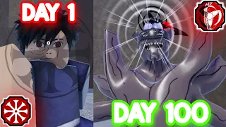 Spending 100 Days As OBITO UCHIHA In Shindo Life...