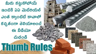 Material And Cost Estimation For Building Construction In Telugu