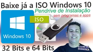 Como baixar Windows 10 Original e Pendrive de Instalação, Sem programas e apps