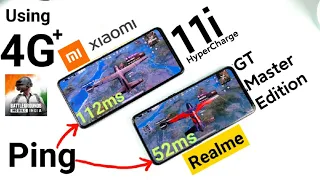 Realme GT ME vs Xiaomi 11i BGMI ping Comparison Using 4G Data 🔥🔥🔥