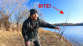 How To Catch LATE Winter Catfish From The BANK!!