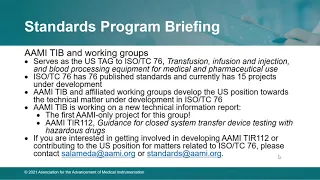 AAMI Standards Insider |  General Updates from the AAMI Standards Program | November 2021