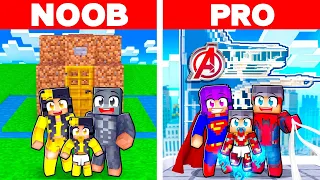 Having a NOOB vs PRO SUPERHERO Family In Minecraft!