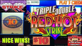 HIGH LIMIT SLOTS! 10 TIMES PAY + TRIPLE DOUBLE RED HOT STRIKE + DOUBLE JACKPOT QUICK HIT HL WHEEL!