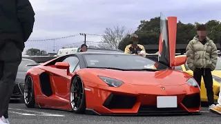 【羽生PA】車の博物館と化したパーキングエリア 新年スーパーカー加速サウンド/Supercar Sound