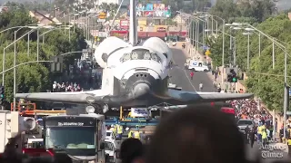 Space shuttle Endeavour's trek across LA  Timelapse | Транспортировка космического челнока "Индевор"