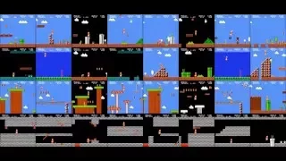 NES Super Mario Bros. walkthrough (All levels at the same time)