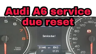 Audi A6 services due reset/  service light reset Audi A6