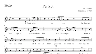 "Perfect" - Ed Sheeran Alto Sax Cover | Sheet Music PDF | Lyrics