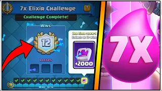 12-0 7X ELIXIR CHALLENGE | CLASH ROYALE | BEST 7X ELIXIR CHALLENGE DECK!