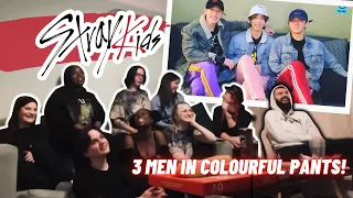 Greyracha Reacts to Stray Kids “three men in colourful pants (10% 3RACHA, 90% laughter)” | REACTION