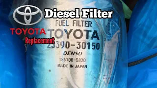 Toyota Prado Land Cruiser 3.0 turbo diesel Fuel Filter replacement.
