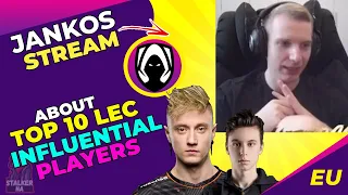 Jankos About TOP10 Influential Players in LEC 🤔 ft. ROASTING CAEDREL