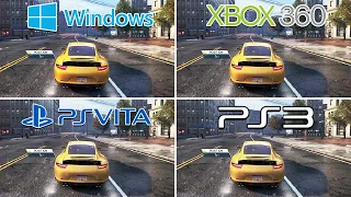 NFS Most Wanted (2012) PS Vita vs PS3 vs Xbox 360 vs PC (Which One is Better?)