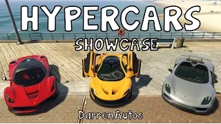 GTA V MODS: HYPERCARS Showcase! #1 (P1/ 918/ LaFerrari)
