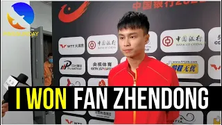 Zhou Qihao defeated Fan Zhendong and won the men's singles championship